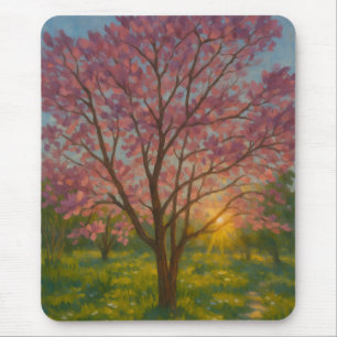 Frühlingsaufwachen - blühende Baumlandschaft Mousepad