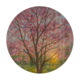 Frühlingsaufwachen - blühende Baumlandschaft Schneidebrett