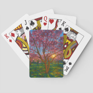 Frühlingsaufwachen - blühende Baumlandschaft Spielkarten