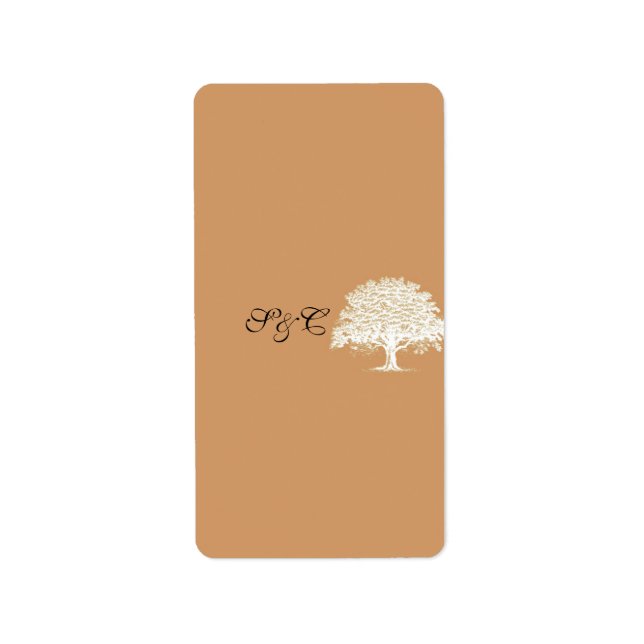 Frühlingsbaum Braun/Weißer Miniaturkandy Wrapper Adressaufkleber (Vorne)