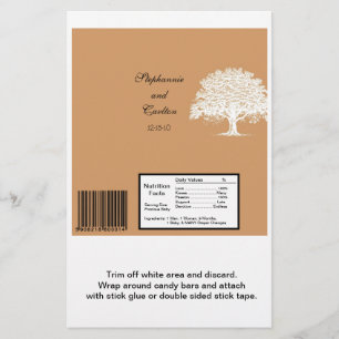 Frühlingsbaum Brown/White Wedding Large Bar Wrappe Flyer