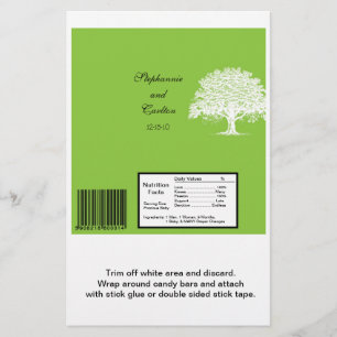 Frühlingsbaum Grün/Weiß Hochzeit Grosser Bar Wrapp Flyer