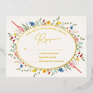 Frühlingsbäume Wildblumen Garten UAWG Folie Einladungspostkarte