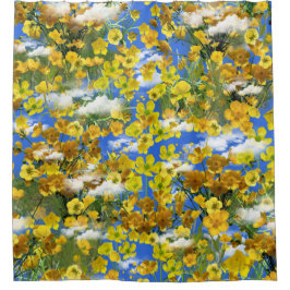 Frühlingsbecher Blume in den Wolken Duschvorhang