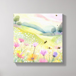 Frühlingsbeere Blume Fields | Blütenfarbene Natur Leinwanddruck