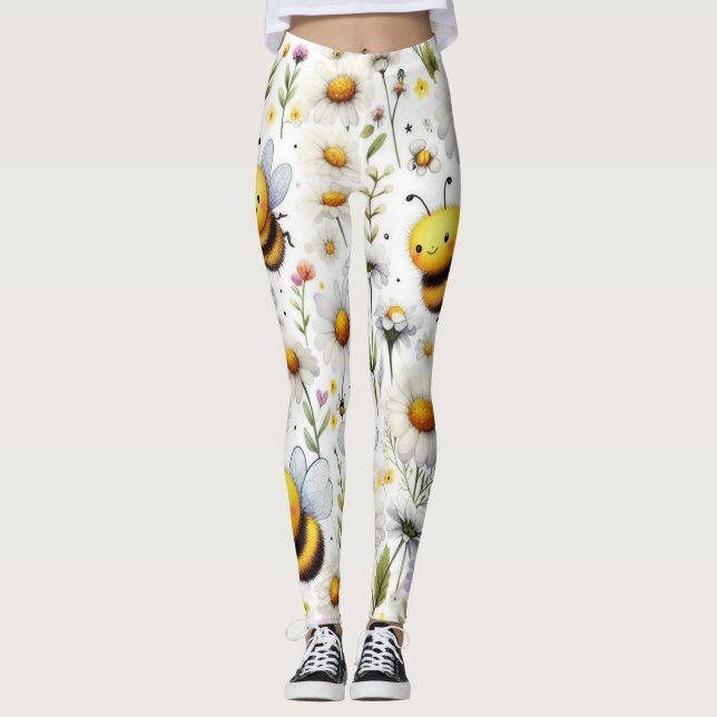 Frühlingsbienen und -diäten leggings (Vorderseite)