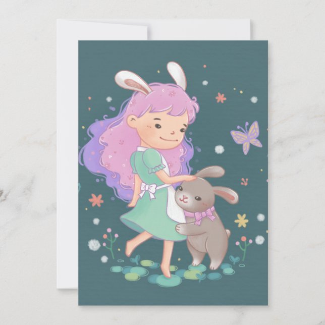 Frühlingsblasen-Illustration Einladung (Vorderseite)
