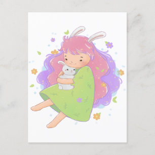 Frühlingsblasen-Illustration Postkarte