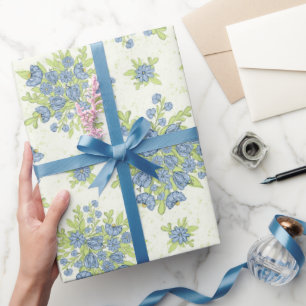 Frühlingsblaue Blumen Floral Geschenkpapier