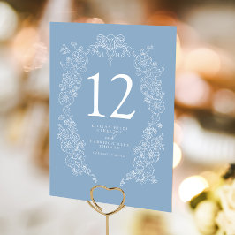 Frühlingsblauer Lilie Hochzeit Tischnummer