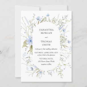 Frühlingsblauer Wildblume Meadow Einladung