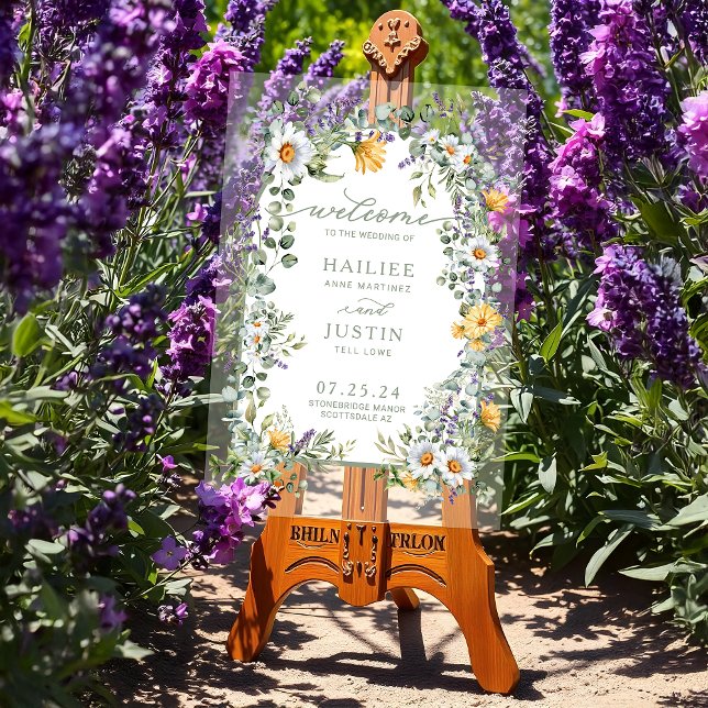 Frühlingsblühende Wildblume Begrüßung Acrylschild (Von Creator hochgeladen)