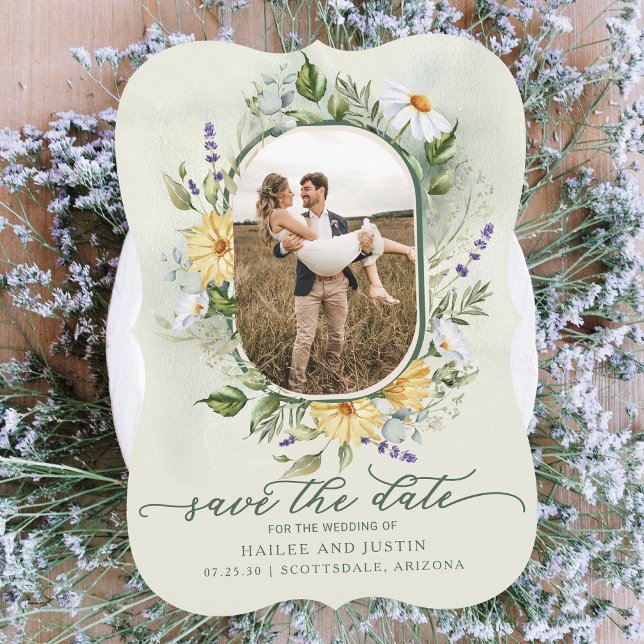 Frühlingsblühende Wildblume Trendy Save The Date (Von Creator hochgeladen)