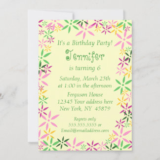 Frühlingsblümchen Geburtstagsladung Einladung