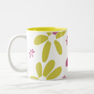 Frühlingsblume Mehrfarbig Gelb Pink Zweifarbige Tasse
