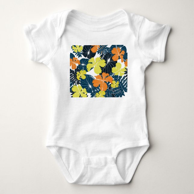 Frühlingsblume: Vintage Blütentextur Baby Strampler (Vorderseite)