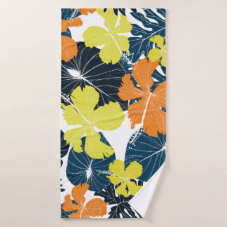 Frühlingsblume: Vintage Blütentextur Badehandtuch