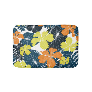 Frühlingsblume: Vintage Blütentextur Badematte