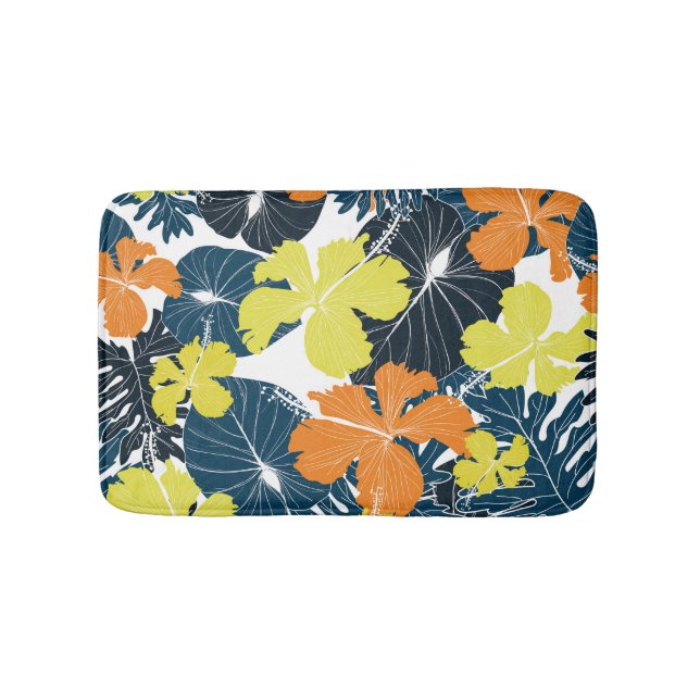 Frühlingsblume: Vintage Blütentextur Badematte (Vorderseite)