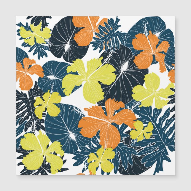 Frühlingsblume: Vintage Blütentextur Magnetkarte (Vorderseite)