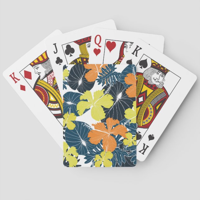 Frühlingsblume: Vintage Blütentextur Spielkarten (Rückseite)