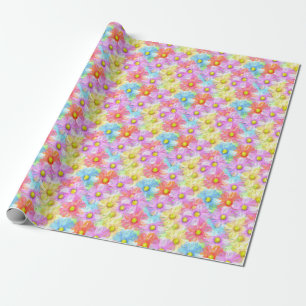 Frühlingsblumen Aquarellfarben Geschenkpapier