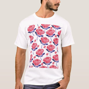 Frühlingsblumen, Aquarellmuster nahtlos. T-Shirt