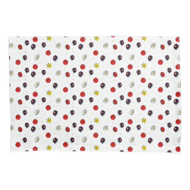 Frühlingsblumen auf weiß kissenbezug (Vorderseite)