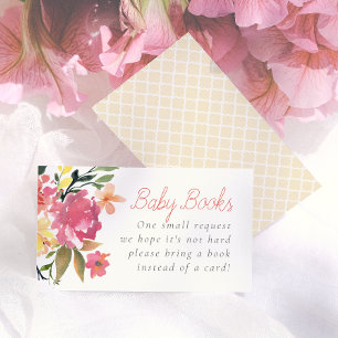 Frühlingsblumen Baby Shower Bücher für Baby Begleitkarte