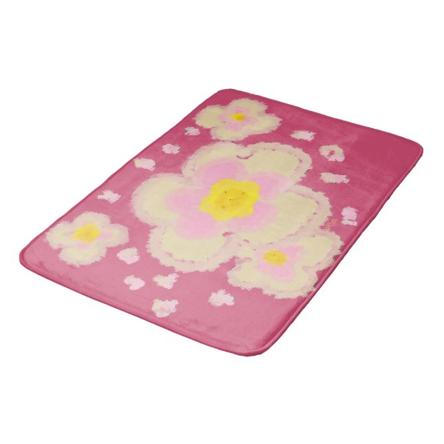 Frühlingsblumen Badematte (Schrägansicht)