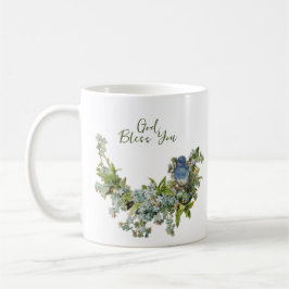Frühlingsblumen Bird Religious God Bless You Coffe Kaffeetasse