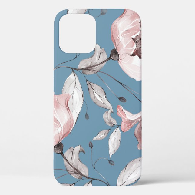 Frühlingsblumen, Blätter, nahtloses Design Case-Mate iPhone Hülle (Rückseite)