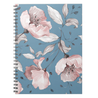 Frühlingsblumen, Blätter, nahtloses Design Notizblock