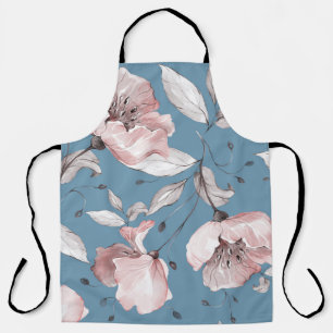Frühlingsblumen, Blätter, nahtloses Design Schürze