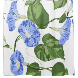 Frühlingsblumen. Blaue Blumen. Duschvorhang