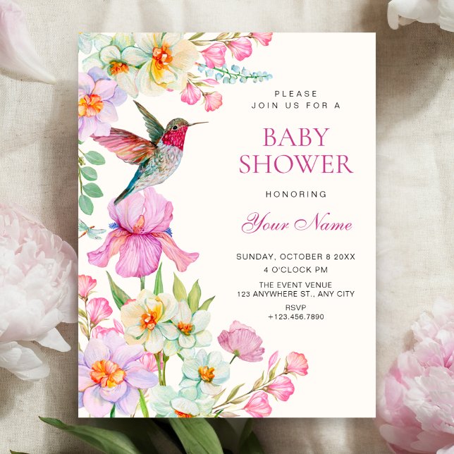 Frühlingsblumen blühen Baby Shower Einladung (Von Creator hochgeladen)