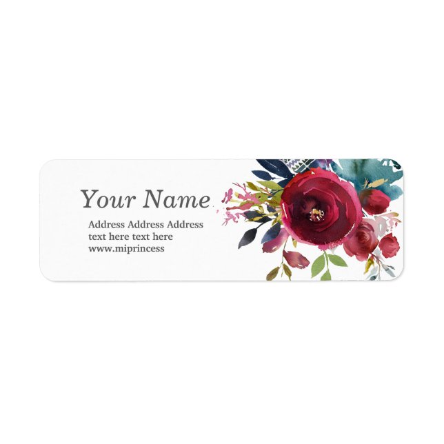 Frühlingsblumen Blumenkleber für Rücksendeadressen (Vorne)