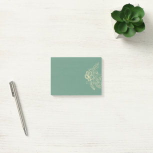 Frühlingsblumen Botanisch Handgezeichnet Grün Bieg Post-it Klebezettel