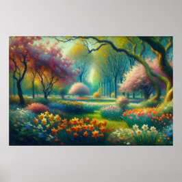 Frühlingsblumen Botanischer Garten Impressionist Poster