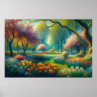 Frühlingsblumen Botanischer Garten Impressionist Poster