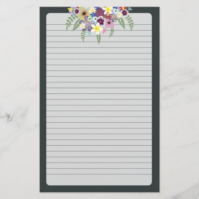 Frühlingsblumen, Briefpapier (Vorderseite)