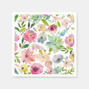 Frühlingsblumen Bunte Fröhliche Feier Mehrzweck Serviette