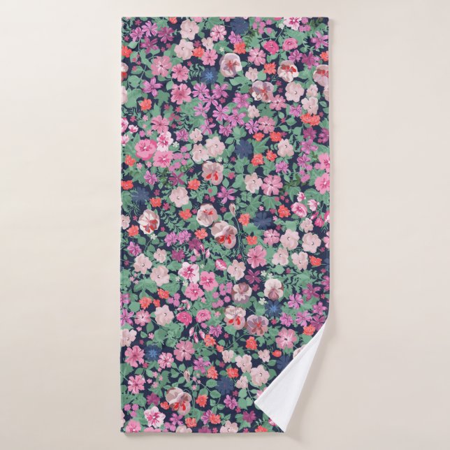 Frühlingsblumen Design. Nahtlose Blumenmuster. Pl Badehandtuch (Badehandtuch)