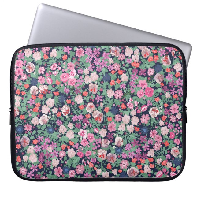 Frühlingsblumen Design. Nahtlose Blumenmuster. Pl Laptopschutzhülle (Vorderseite)
