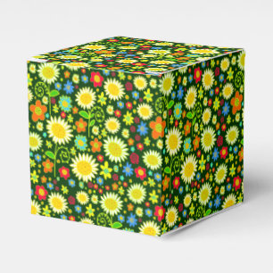 Frühlingsblumen - Dunkelgrün Geschenkschachtel