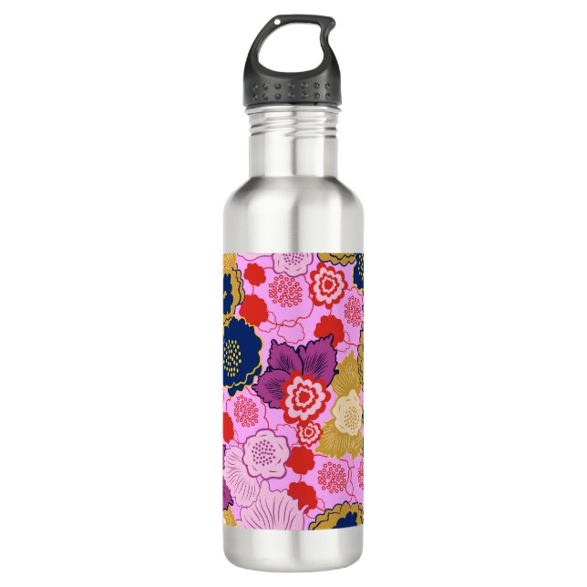 Frühlingsblumen Edelstahlflasche (Vorderseite)