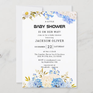 Frühlingsblumen Einfache Girl-Baby-Dusche Einladung