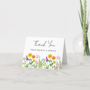 Frühlingsblumen Elegante Hochzeit  Dankeskarte