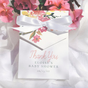 Frühlingsblumen Elegantes Mädchen Baby Shower Dank Geschenkschachtel