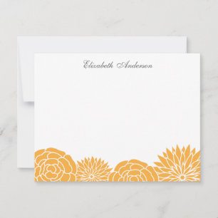 Frühlingsblumen Flache Danksagungskarten {orange} Einladung